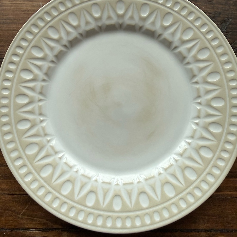 Elegant Cream Plates (set of 3)